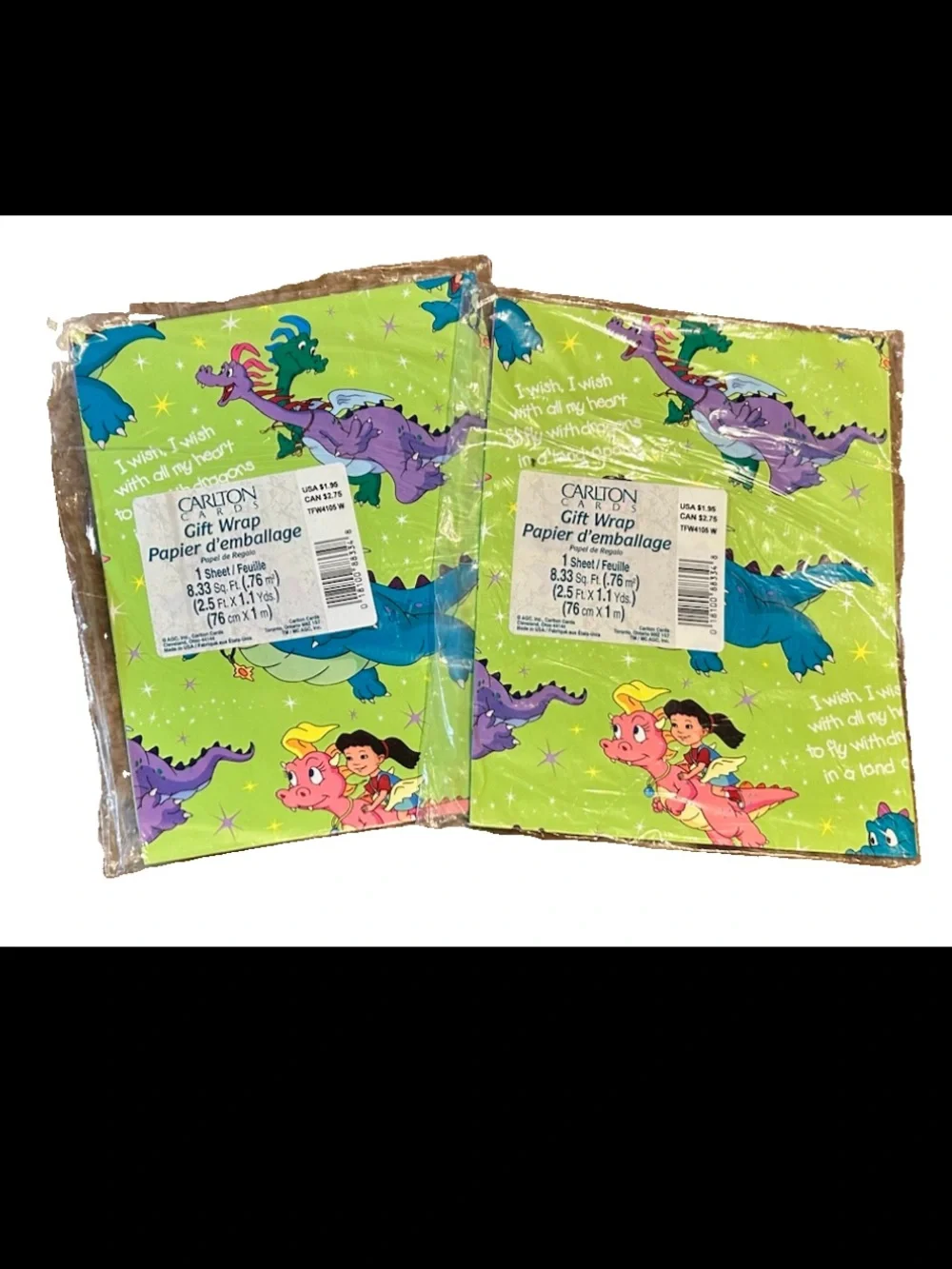 Dragon Tails Vintage Wrapping Paper Sheets Lot Of 2 Packs